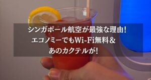 シンガポール航空が最強な理由！エコノミーでもWi-Fi無料＆あのカクテルが！