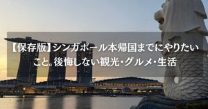 【保存版】シンガポール本帰国までにやりたいこと。後悔しない観光・グルメ・生活