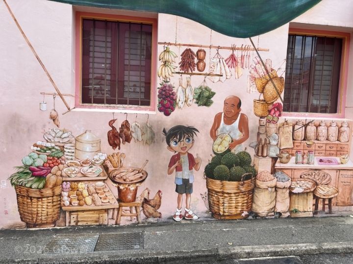 チャイナタウンのコナンの壁